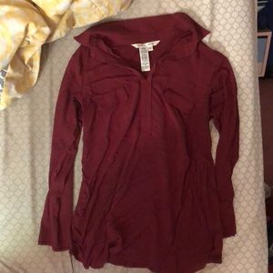 Beautiful long sleeve maroon blouse